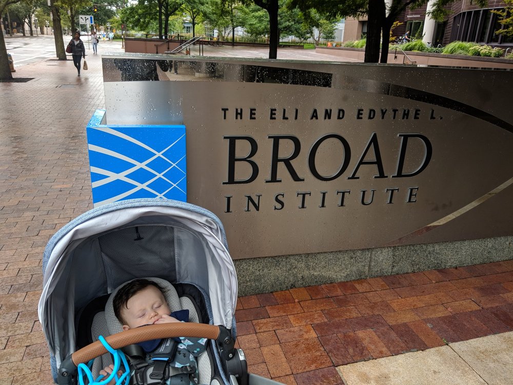 Visiting the Broad Institute on the first solo trip I took with our daughter, which we did via Amtrak. Visiting the Broad Institute on the first solo trip I took with our daughter, which we did via Amtrak.